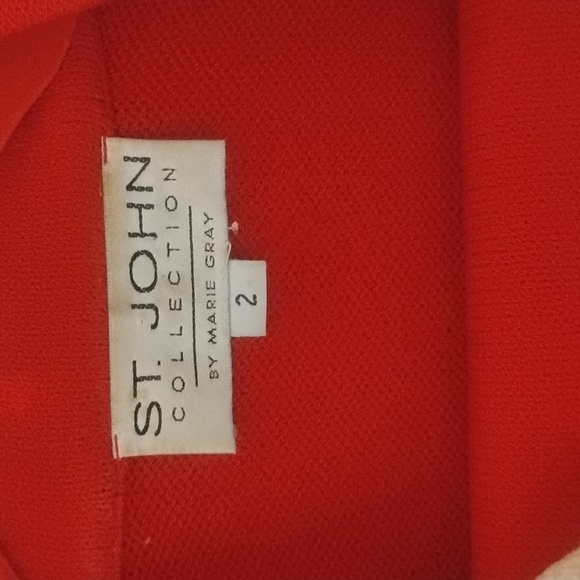 St. John Collection Red Suit Skirt Free Jacket Sz 2 - Picture 2 of 6